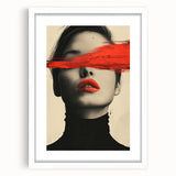 Modern Dining Room Art – Bold Red and Black Abstract Portrait