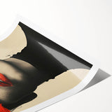 Modern Dining Room Art – Bold Red and Black Abstract Portrait