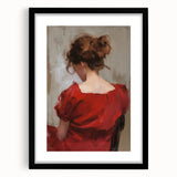 Abstract figurative wall art frame in matte black, showcasing an elegant design with a modern aesthetic, ideal for contemporary home decor or office settings.