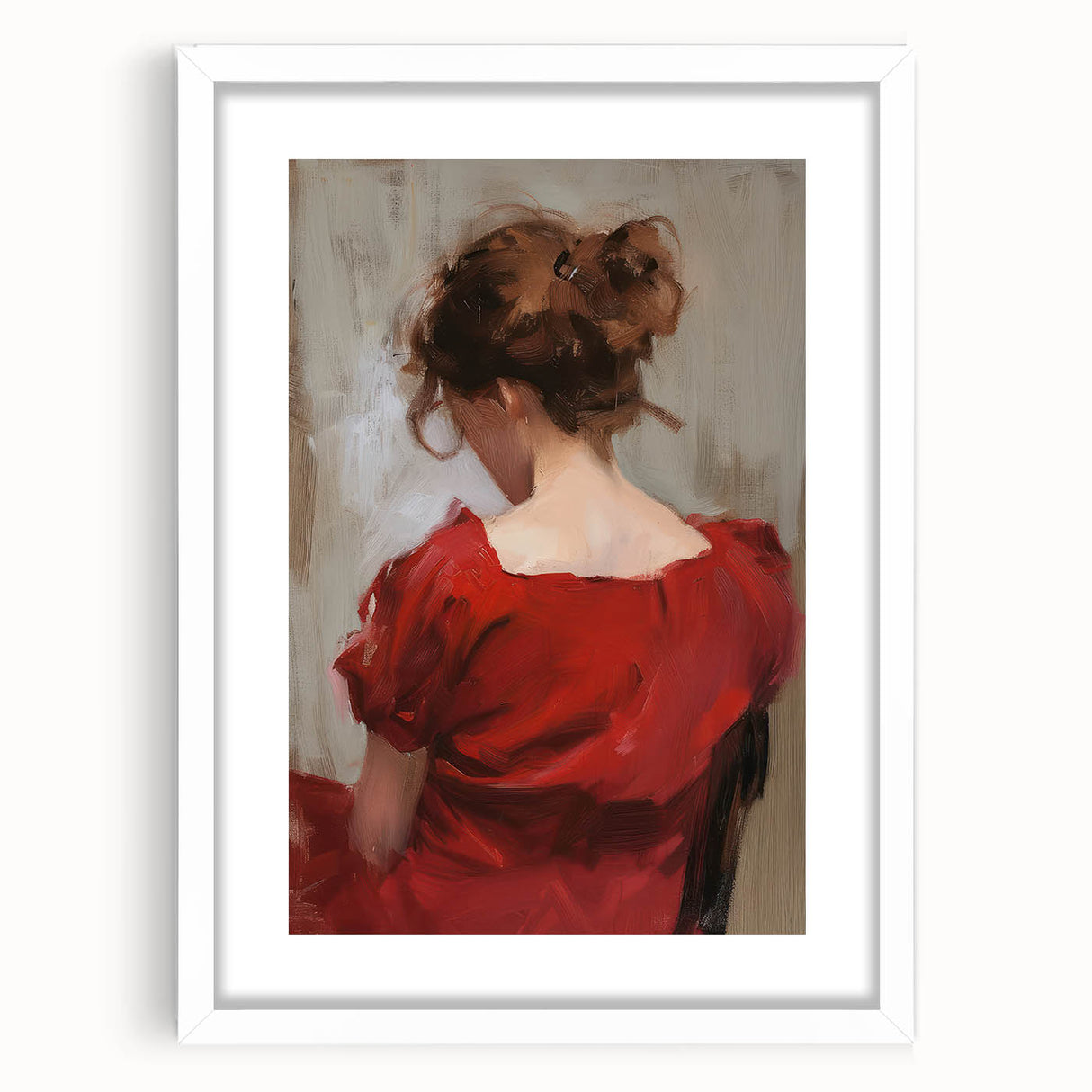 Abstract figurative frame with a white mat, showcasing a vibrant, modern design that enhances contemporary decor. Perfect for art lovers looking to elevate their space.