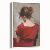 Abstract figurative framed canvas artwork showcasing a dynamic blend of colors and shapes, set against a white background, emphasizing modern artistic expression. Ideal for contemporary home decor, this piece adds a vibrant touch to any room while reflecting creativity and style.