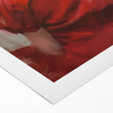 Abstract figurative rolled canvas artwork showcasing vibrant colors and dynamic shapes, beautifully packaged in a protective cardboard tube for shipping.