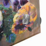 Close-up of vibrant abstract floral acrylic glass art with intricate details and rich colors, perfect for modern home decor and artistic displays.