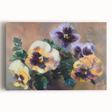 Abstract floral canvas art featuring vibrant colors and intricate patterns, perfect for modern home decor. Stretched on a wooden frame, enhancing any space.