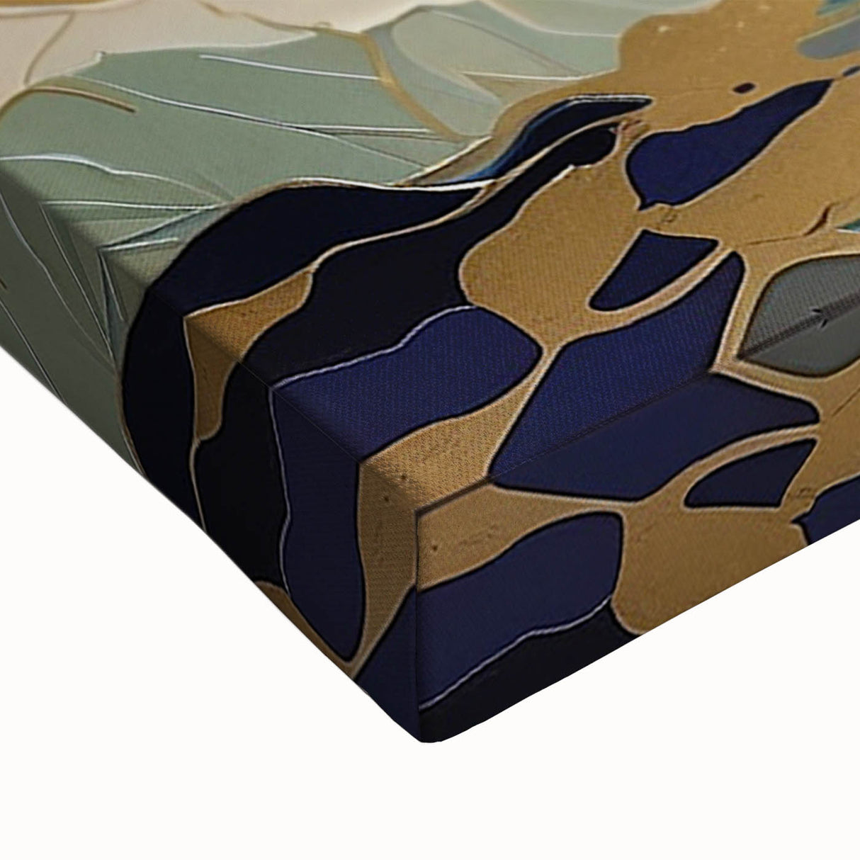 Abstract landscape wall art printed on stretched canvas, showcasing vibrant colors and intricate textures, perfect for modern home decor accents.