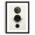 Abstract minimalist wall art framed in black, showcasing geometric patterns and soft color gradients, ideal for modern home decor. Highlighting elegance and simplicity, this piece enhances contemporary interiors.
