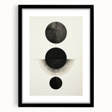 Abstract minimalist wall art framed in black, showcasing geometric patterns and soft color gradients, ideal for modern home decor. Highlighting elegance and simplicity, this piece enhances contemporary interiors.
