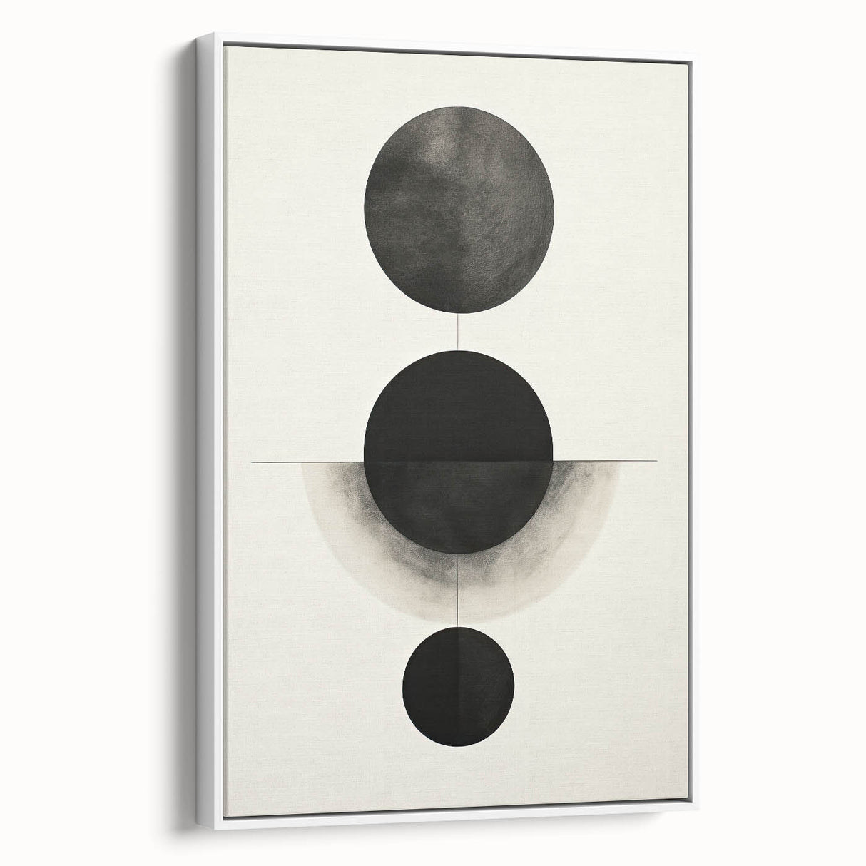 Abstract minimalist wall art framed canvas featuring a sleek white design with subtle textures, ideal for modern home decor, enhancing interior aesthetics.