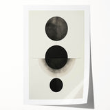 Abstract minimalist wall art print showcasing a blend of soft neutral colors and geometric shapes, elegantly rolled and ready for display in any modern decor setting.