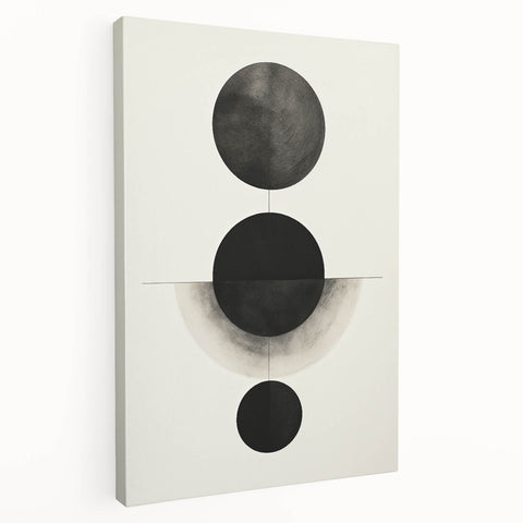 Abstract minimalist wall art design on stretched canvas, showcasing soft pastel colors and geometric shapes, ideal for modern home decor.