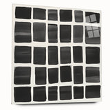 Modern Abstract Wall Art – Black Grid of Textured Minimal Squares