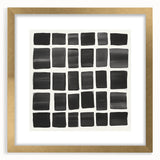 Modern Abstract Wall Art – Black Grid of Textured Minimal Squares