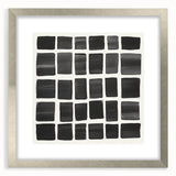 Modern Abstract Wall Art – Black Grid of Textured Minimal Squares