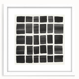 Modern Abstract Wall Art – Black Grid of Textured Minimal Squares