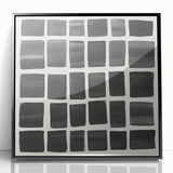 Modern Abstract Wall Art – Black Grid of Textured Minimal Squares