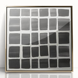 Modern Abstract Wall Art – Black Grid of Textured Minimal Squares