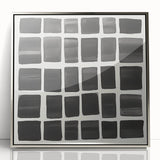 Modern Abstract Wall Art – Black Grid of Textured Minimal Squares