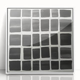 Modern Abstract Wall Art – Black Grid of Textured Minimal Squares