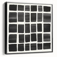 Modern Abstract Wall Art – Black Grid of Textured Minimal Squares