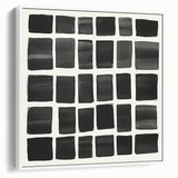 Modern Abstract Wall Art – Black Grid of Textured Minimal Squares