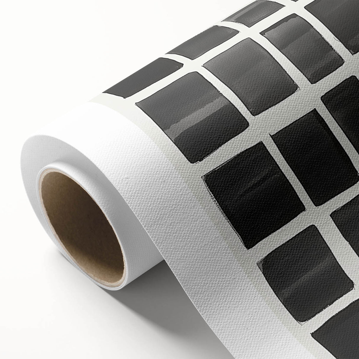 Modern Abstract Wall Art – Black Grid of Textured Minimal Squares
