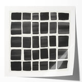 Modern Abstract Wall Art – Black Grid of Textured Minimal Squares