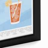 Extra large black wall art featuring vibrant, textured depiction of food and drinks on a framed canvas.