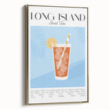 Framed canvas featuring a vintage poster of a landscape painting with a black and gold color palette.