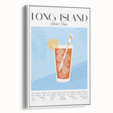 Extra large vintage poster art on framed canvas, featuring colorful food and drink motifs against a black background.