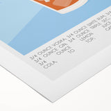 Art deco poster featuring a stylized cocktail glass in monochrome shades, printed on rolled canvas.