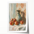 Rolled canvas print featuring an array of vibrant fruits in a realistic style, ideal for art wall dining room.