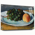 Grapes and Peach on a Plate by Cézanne: Classic Still Life Wall Art