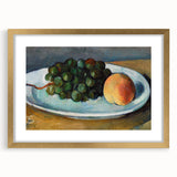 Grapes and Peach on a Plate by Cézanne: Classic Still Life Wall Art