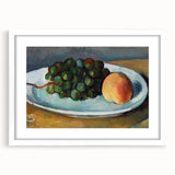 Grapes and Peach on a Plate by Cézanne: Classic Still Life Wall Art