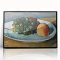 Grapes and Peach on a Plate by Cézanne: Classic Still Life Wall Art