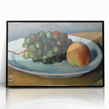 Grapes and Peach on a Plate by Cézanne: Classic Still Life Wall Art