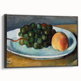 Grapes and Peach on a Plate by Cézanne: Classic Still Life Wall Art