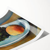 Grapes and Peach on a Plate by Cézanne: Classic Still Life Wall Art