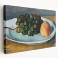 Grapes and Peach on a Plate by Cézanne: Classic Still Life Wall Art