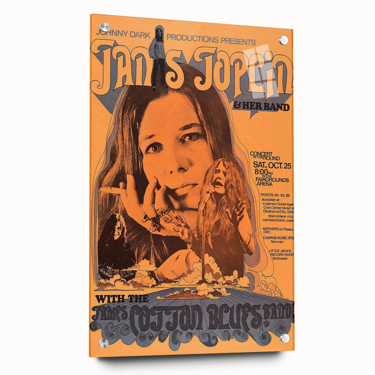Janis Joplin Retro Wall Art – Vintage 1970s Blues Concert Print