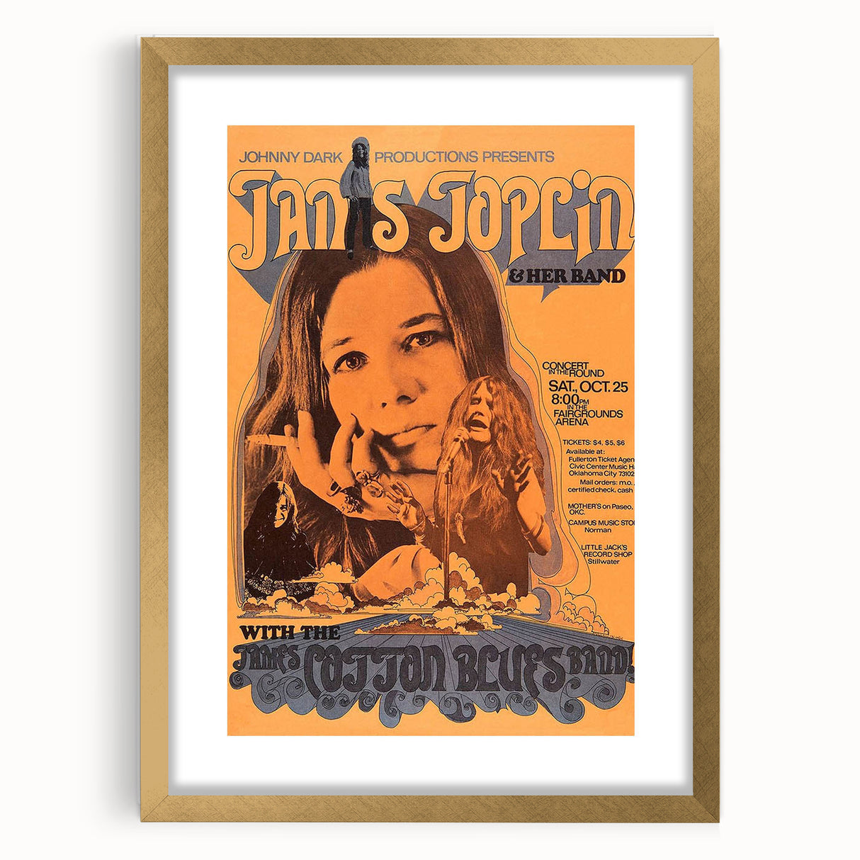 Janis Joplin Retro Wall Art – Vintage 1970s Blues Concert Print