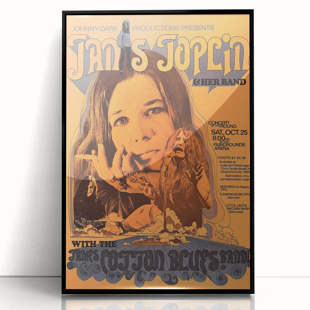 Janis Joplin Retro Wall Art – Vintage 1970s Blues Concert Print