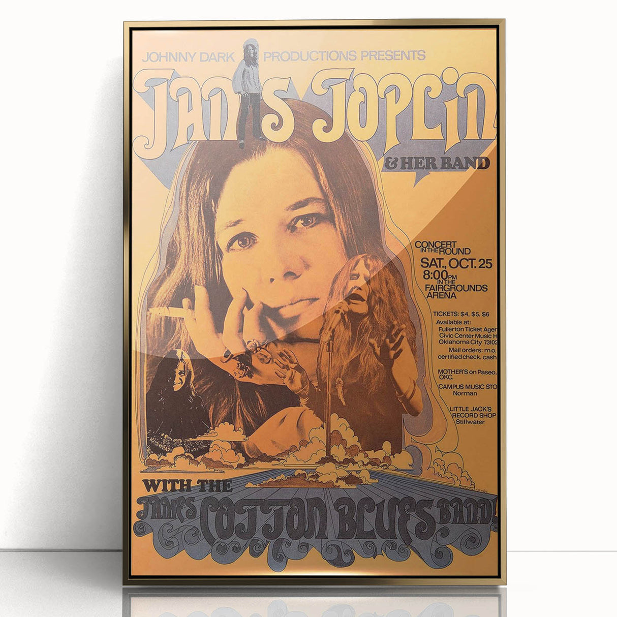 Janis Joplin Retro Wall Art – Vintage 1970s Blues Concert Print