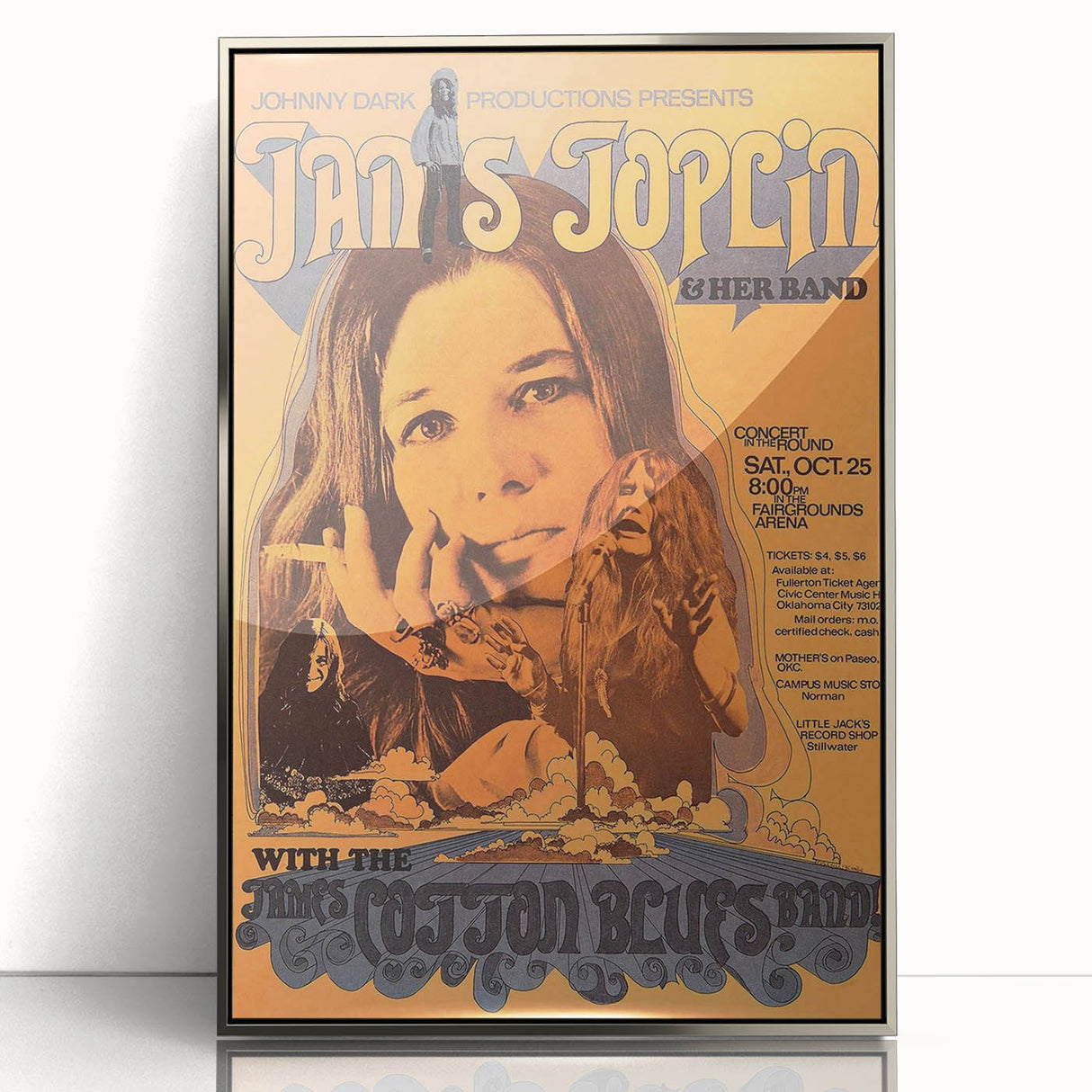 Janis Joplin Retro Wall Art – Vintage 1970s Blues Concert Print