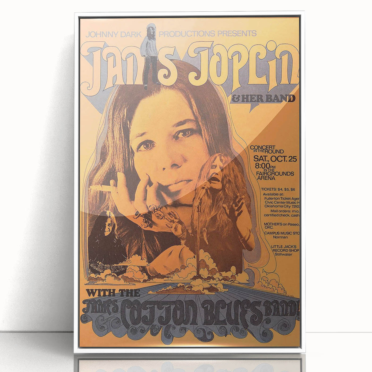 Janis Joplin Retro Wall Art – Vintage 1970s Blues Concert Print