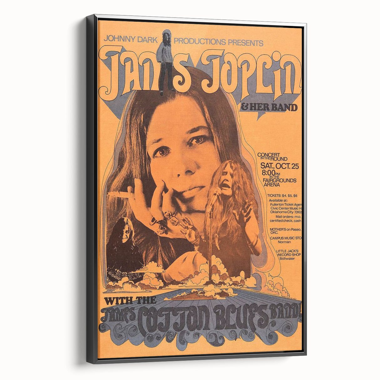 Janis Joplin Retro Wall Art – Vintage 1970s Blues Concert Print