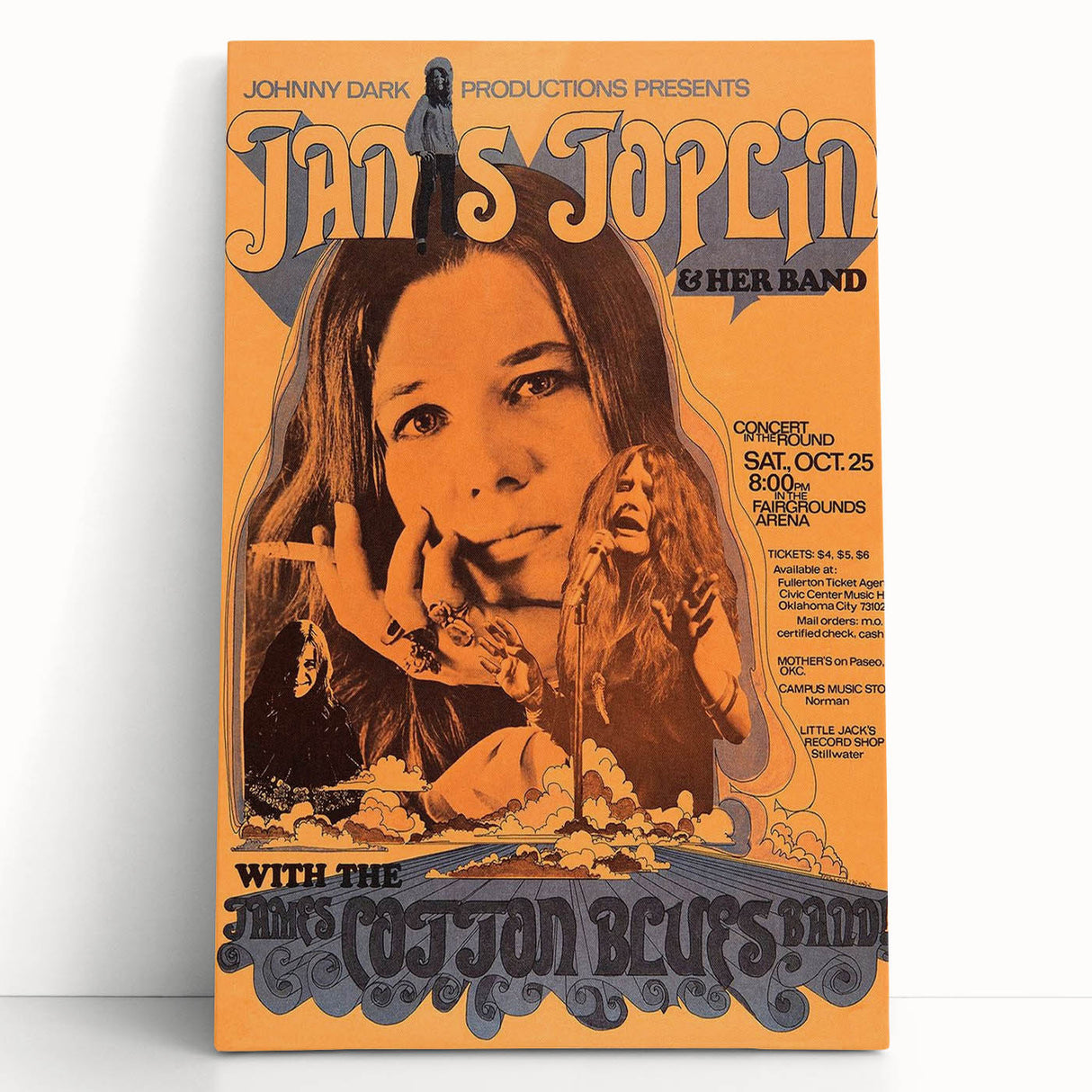 Janis Joplin Retro Wall Art – Vintage 1970s Blues Concert Print