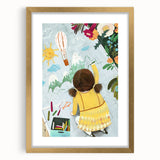 Chalk Drawing Girl Art for Kids - Personalized Kids Art