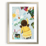 Chalk Drawing Girl Art for Kids - Personalized Kids Art