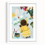 Chalk Drawing Girl Art for Kids - Personalized Kids Art